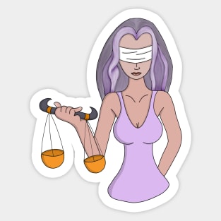 Libra and the Lady of Justice Sticker